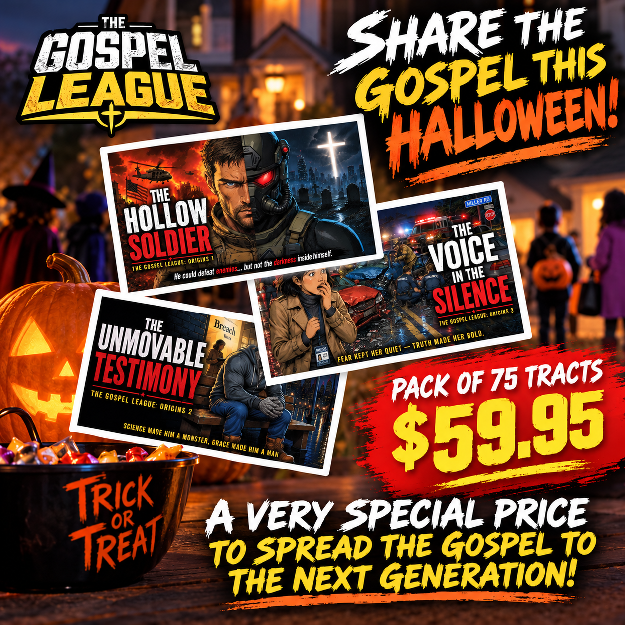 The Gospel League Halloween Tract Pack (75 Tracts)